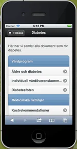 Exempel på app för vårdgivardokumention