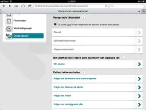 Mina Vårdkontakter i en Ipad