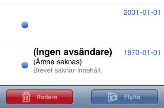 E-postprogrammet i Iphone - iOS4