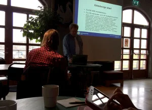 Lars Samuelsson från Göteborg Stad höll föredrag om deras arbete med öppna data.