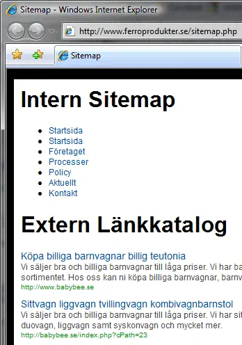Vanligt fusk med sitemaps