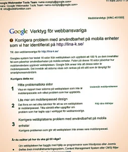 Google varnar fär användbarhetsproblem