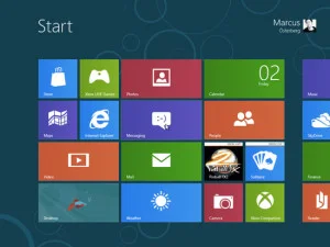 Windows 8 startskärm med Metro-gränssnitt